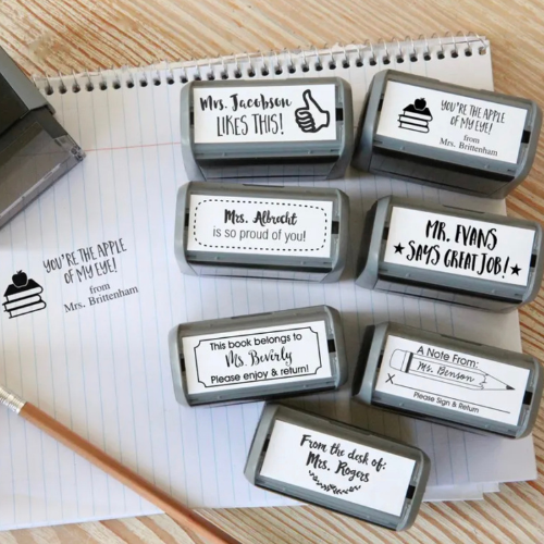 ONLY $14.99 + FREE SHIP Personalized Self-Inking Teacher Stamps  - at Office 
