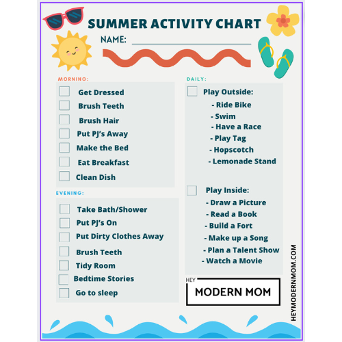 Download this FREE Summer Activity Printable!