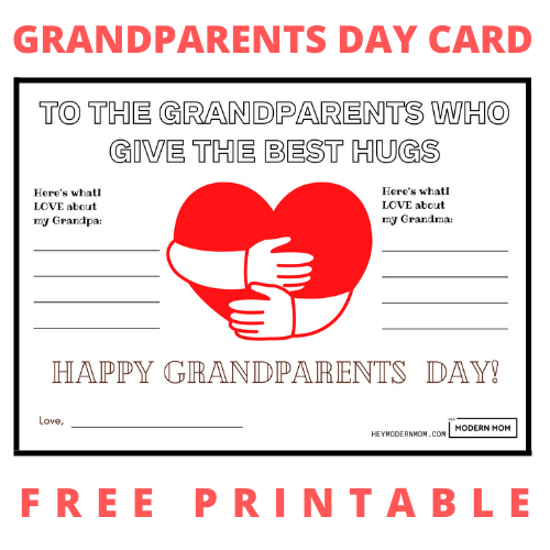 FREE Happy Grandparents’ Day Card Printable!