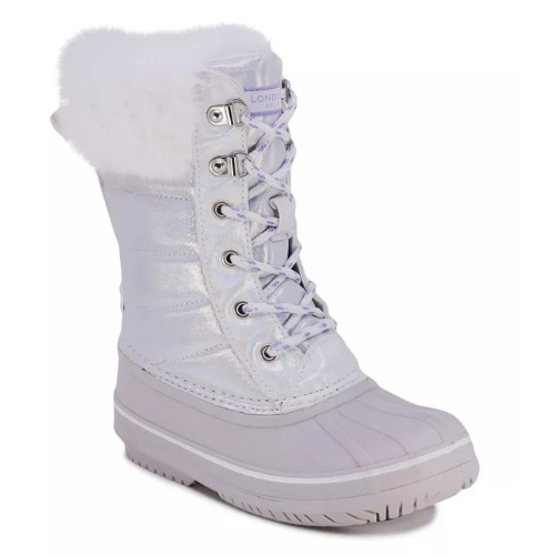 London Fog Ely Faux Fur Iridescent Warm Boots ONLY $25 (reg $50) at Macy's - at Macy's 