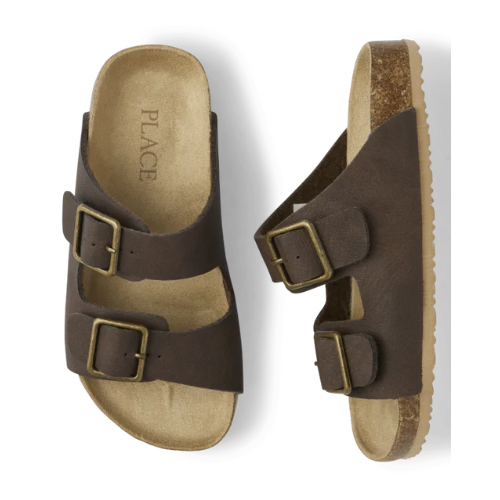Boys Buckle Slides - Brown ONLY $6.24 (reg $24.95) + FREE SHIP at Children's Place - at The Children's Place 