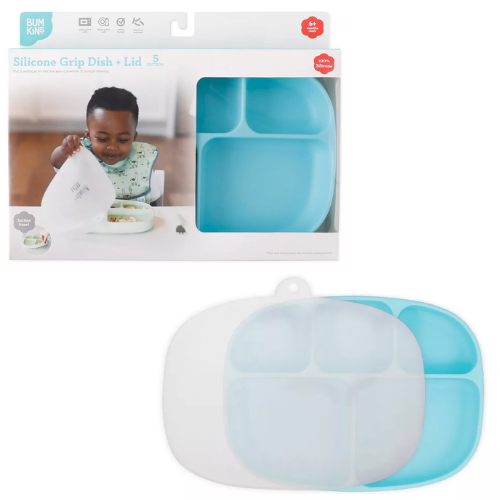 Bumkins Silicone Grip Dish + Stretch Lid Set 5 Section ONLY $7.96 (reg $40) at Macy's - at Macy's 