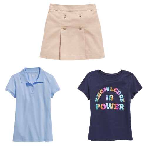 FROM $5 Girls Back To School Apparel & Uniforms - at Old Navy 