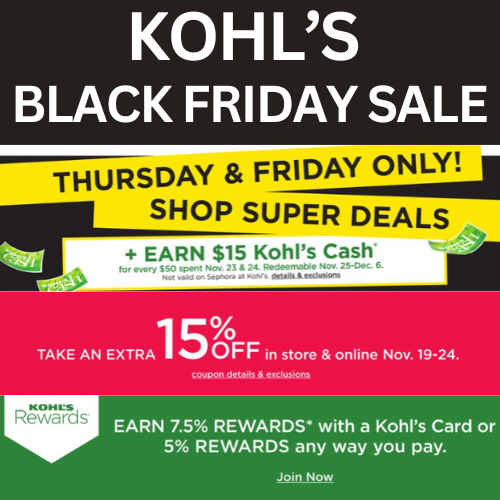 Kohl's Black Friday Sale is Live! - at Patio & Outdoors 