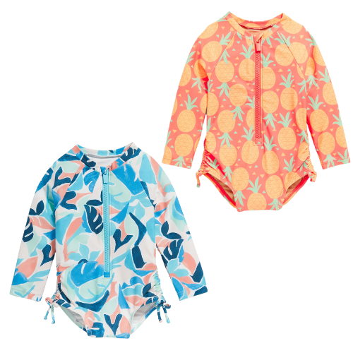 Long-Sleeve Side-Tie One-Piece Rashguard Swimsuit ONLY $8.99 at Old Navy - at Old Navy 