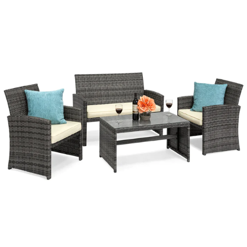 4-Piece Outdoor Wicker Conversation Patio Set ONLY $219.99 (reg $369.99) + FREE SHIP at Best Choice Products - at Patio & Outdoors 