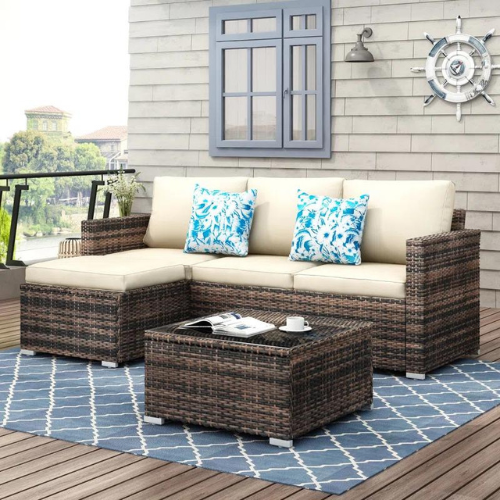 Don 4 - Person Outdoor Seating Group with Cushions ONLY $369.99 (reg $820) + FREE SHIP at Wayfair - at Patio & Outdoors