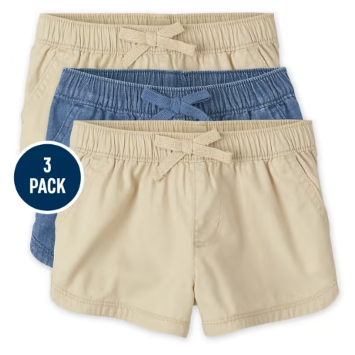 Toddler Girls Pull On Shorts 3-Pack - Multi ONLY $10.78 (reg $44.95) + FREE SHIP at The Children's Place - at The Children's Place 