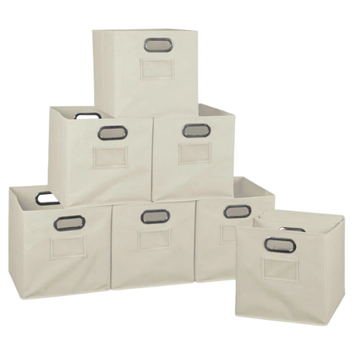 Keasler Cubo Foldable Fabric Storage Bins- Beige (Set of 12) ONLY $25.99 (reg $99) + FREE SHIP at Wayfair - at Office 