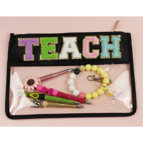Letter Decor Toiletry Travel Bag Portable For Teachers ONLY $3.75 + FREE SHIP at Shein - at Office 
