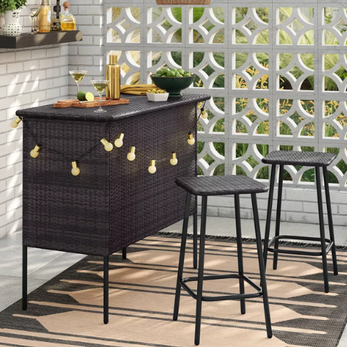 3pc Wicker Store & Serve Bar Set - Dark Brown - Room Essentials™ ONLY $137 + FREE SHIP at Target - at Target 