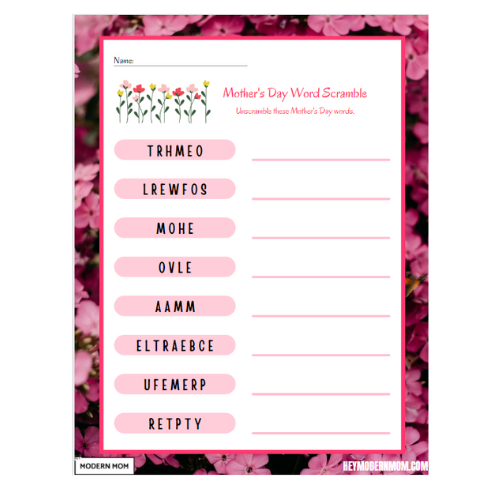 FREE Mother's Day Activity For Kids! - at Kids