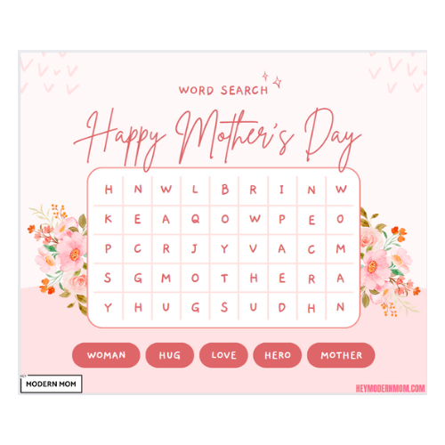 FREE Mother's Day Word Search For Kids! - at Kids