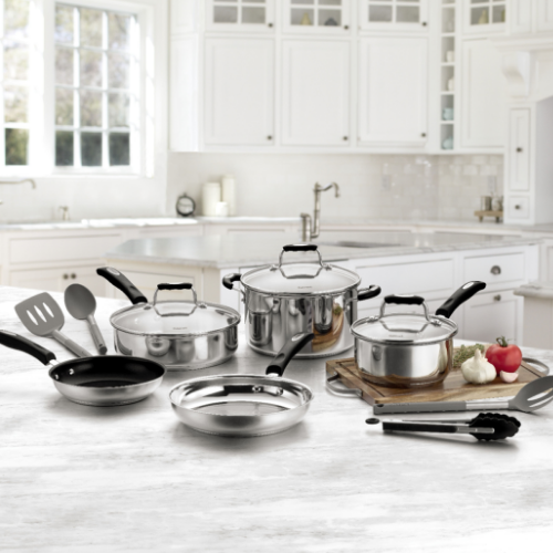 ONLY $99 (Reg $300) Cuisinart 12-Piece Cookware Set - Stainless Steel - at Best Buy 
