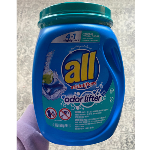 All Mighty Pacs Laundry Detergent 4-In-1 with Odor Lifter 60 Count  - at Amazon 