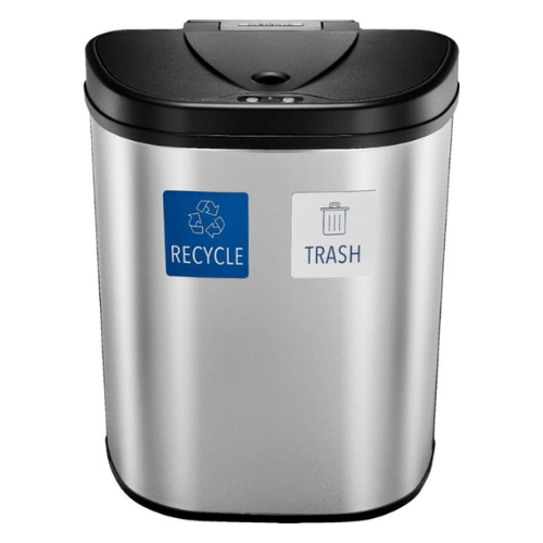 ONLY $59 + FREE SHIP Insignia™ - 18 Gal. Automatic Trash Can with Recycle and Waste Divider - at Best Buy 