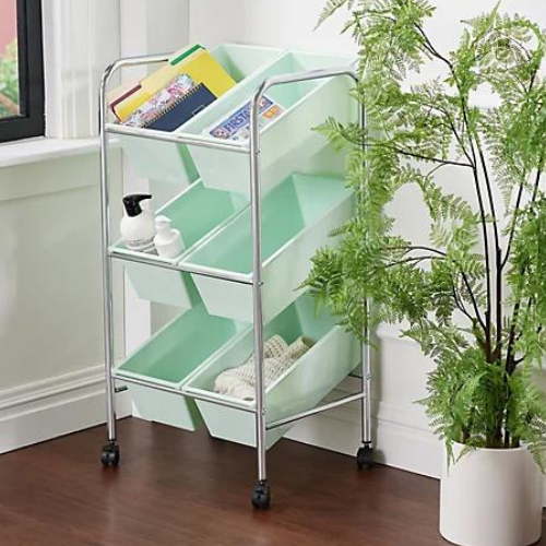 ONLY $32.87 + FREE SHIP Tidy & Co. 6-Bin Multi-Purpose Organizer on Wheels - at Office 
