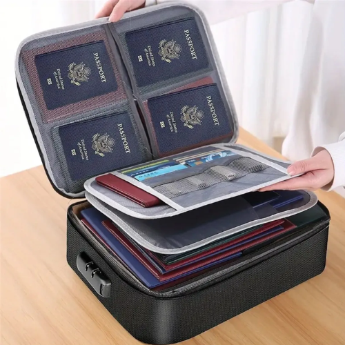 Document Bag With Lock Fireproof 3-Layer File Storage OVER 55% OFF + FREE SHIP at Jane - at Office 