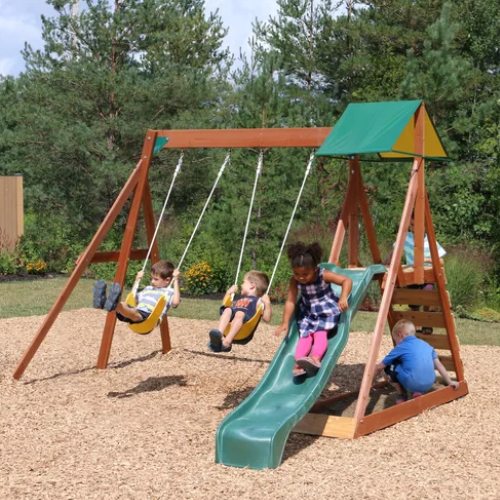 KidKraft Sunview II Wooden Outdoor Swing Set 45% OFF + FREE SHIP at Wayfair - at Patio & Outdoors