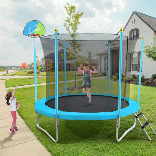 8' Round Backyard Trampoline with Safety Enclosure 44% OFF + FREE SHIP at Wayfair - at Patio & Outdoors 