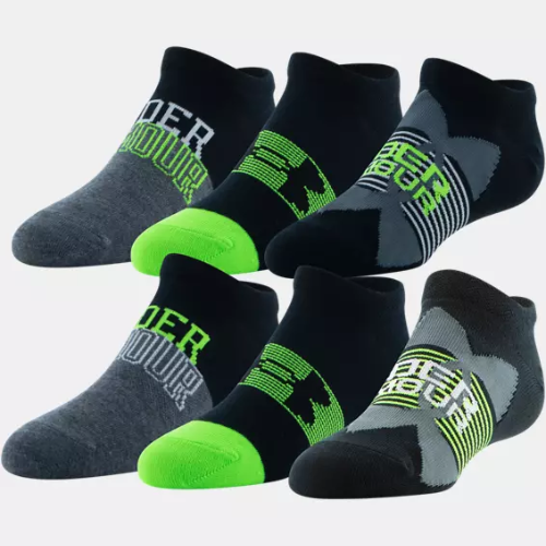 Boys' UA Essential Lite No-Show Socks 6-Pack ONLY $10 + FREE SHIP at Under Armour Outlet - at Under Armour 