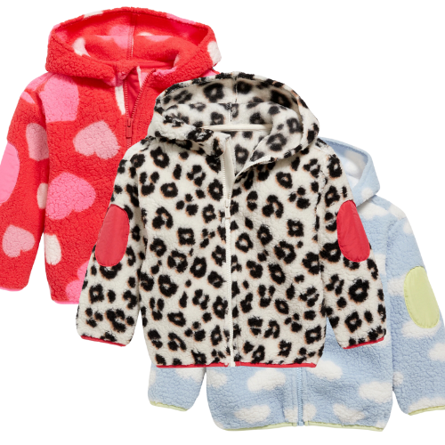 Unisex Printed Sherpa Zip-Front Hooded Jacket for Toddler ONLY $6.28 (Reg $30) at Old Navy - at Old Navy 