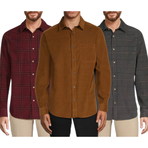 George Men's Corduroy Shirt with Long Sleeves ONLY $7 (Reg $13) at Walmart - at Men 