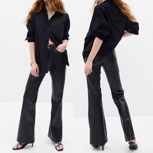 High Rise '70s Flare Vegan-Leather Pants ONLY $9.99 (Reg $90) at Gap Factory - at Apparel