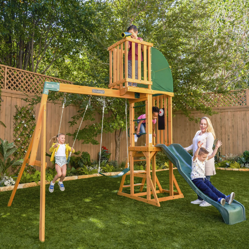 KidKraft Hawk Tower Wooden Swing Set with Slide ONLY $188 + FREE SHIP at Walmart - at Household