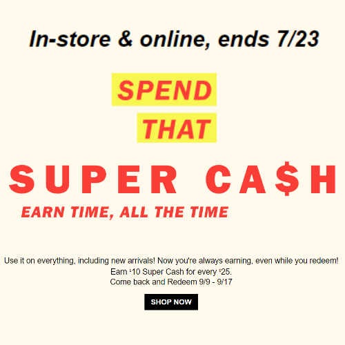 Earn $10 Super Cash for Every $25+ Spent at Old Navy - at Old Navy 